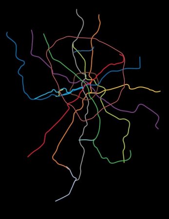 Как выглядела бы карта Московского метро, если бы ее рисовали с учетом реальных длины и формы веток
