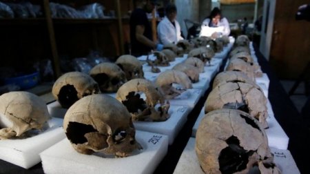 В Мехико обнаружили 500-летнюю башню из человеческих черепов