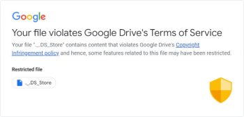 Google Диск стал помечать системные файлы macOS как нарушающие авторское право
