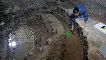 В Мехико обнаружили 500-летнюю башню из человеческих черепов