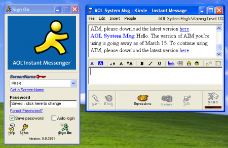 Один из старейших мессенджеров AOL Instant Messenger закроется в декабре