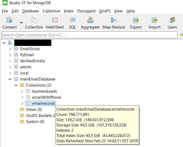 Main mail. База email адресов. Open connections отзывы. GRIDFS.