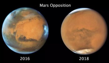Из-за глобальной пыльной бури в южном полушарии Марса прекратилась зима